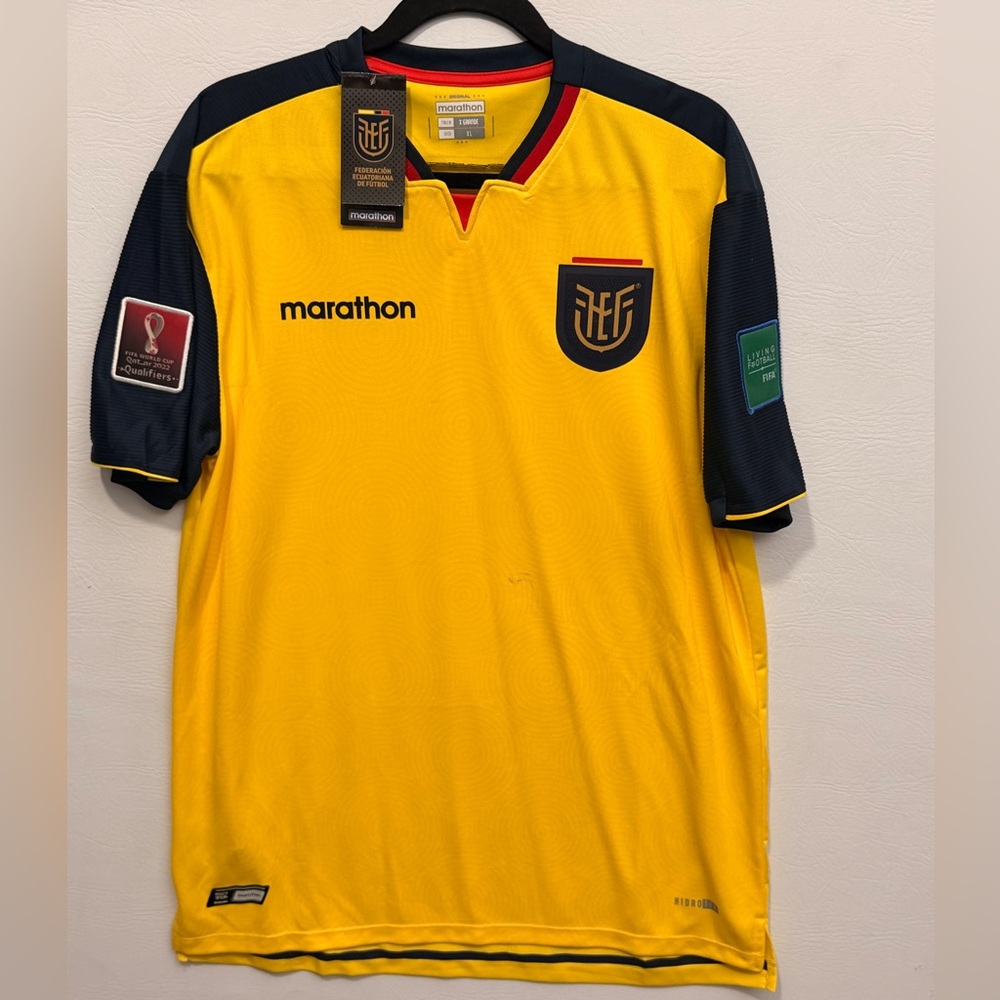 The Marathon Clothing Yellow & Navy Men's Soccer Jersey Size XL